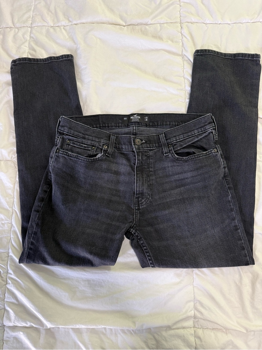 Hollister Men's Washed Charcoal Skinny Jeans